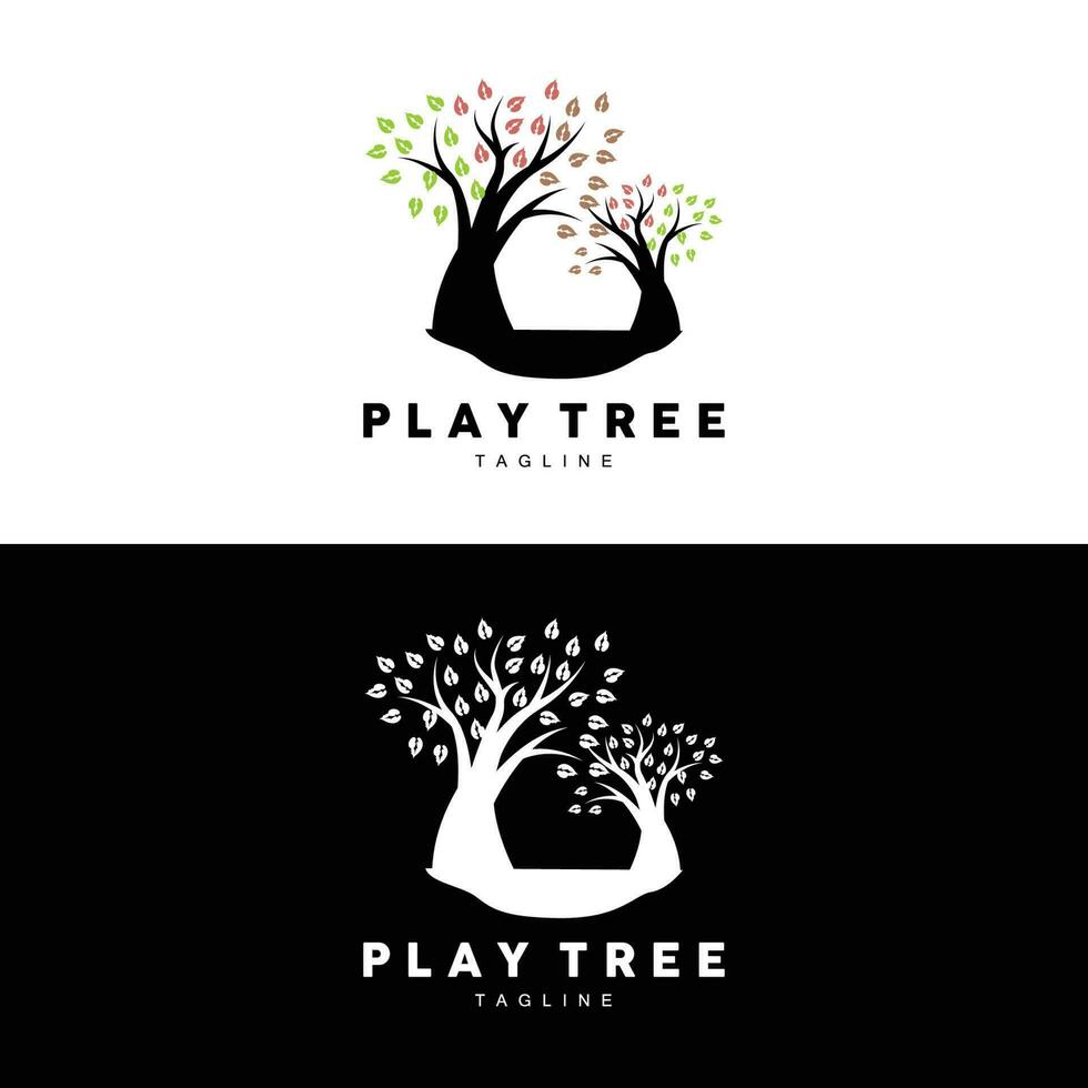 Tree Logo Design, Playground Vector, Education Tree Icon vector
