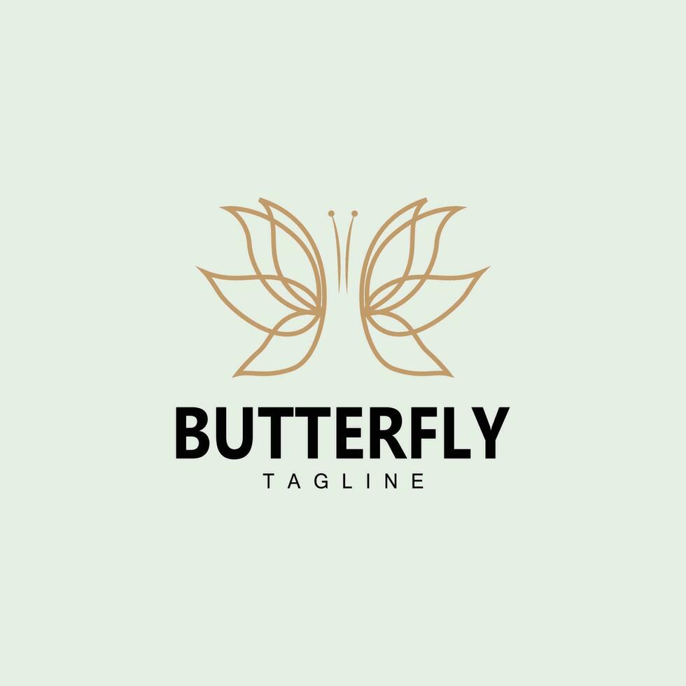 logotipo de mariposa, diseño animal con hermosas alas, animales decorativos, marcas de productos vector