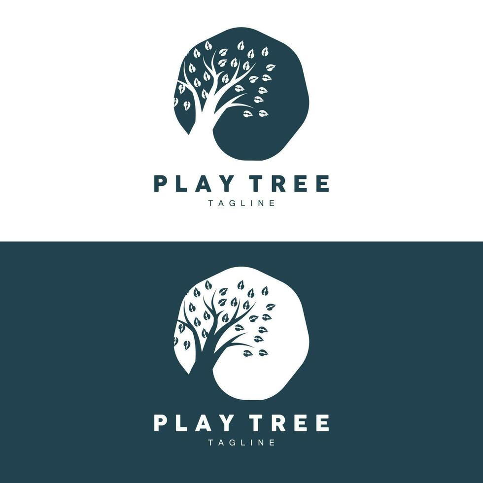 Tree Logo Design, Playground Vector, Education Tree Icon vector