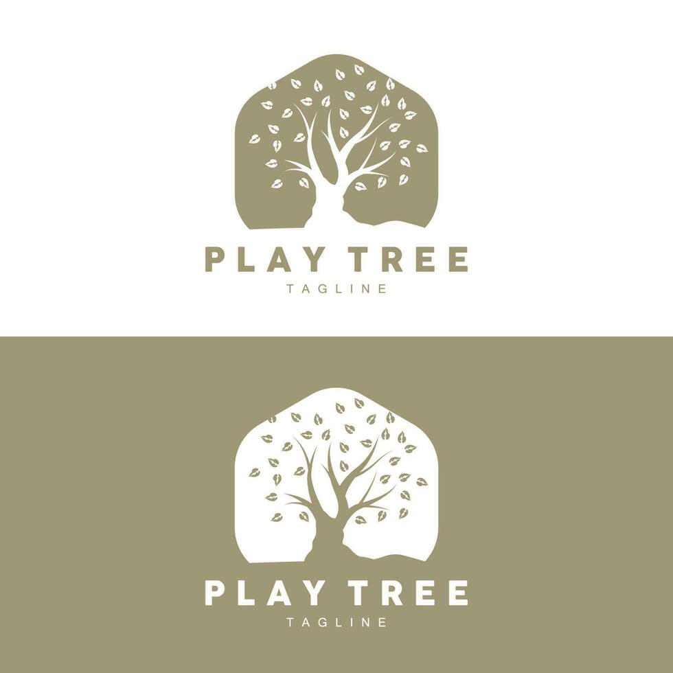 Tree Logo Design, Playground Vector, Education Tree Icon vector