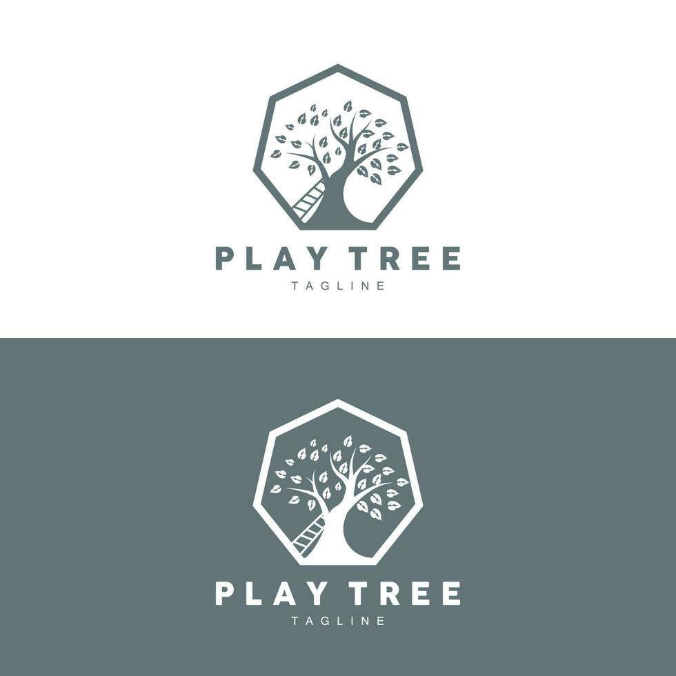 árbol logo diseño, patio de recreo vector, educación árbol icono vector