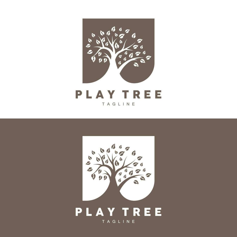 Tree Logo Design, Playground Vector, Education Tree Icon vector