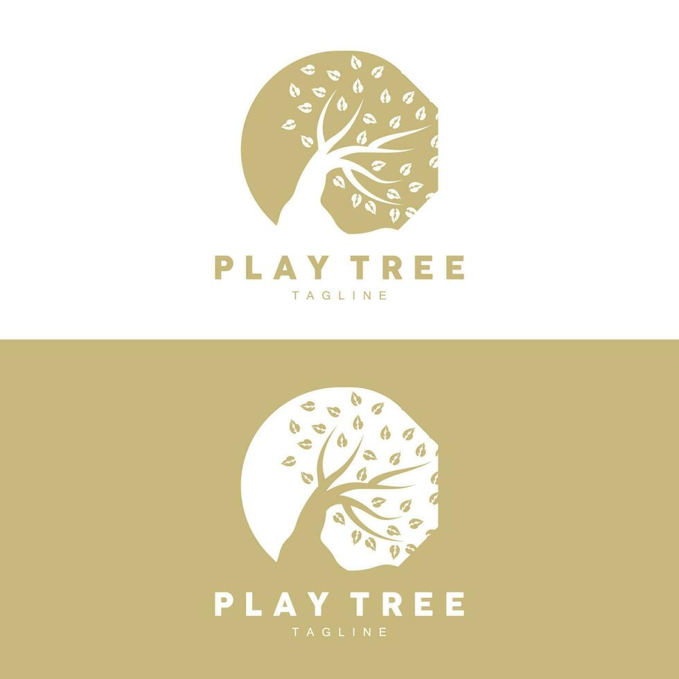 Tree Logo Design, Playground Vector, Education Tree Icon vector