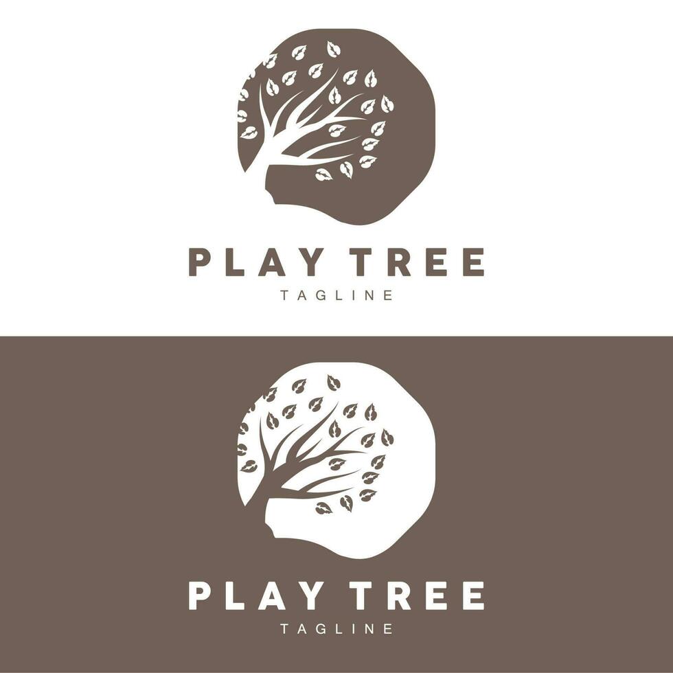 Tree Logo Design, Playground Vector, Education Tree Icon vector