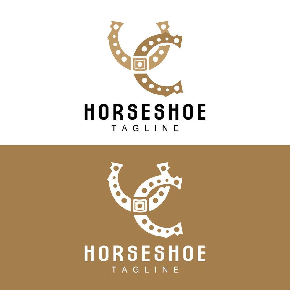 Horseshoe Logo, Cowboy Horse Vector, Icon Design Symbol Template vector