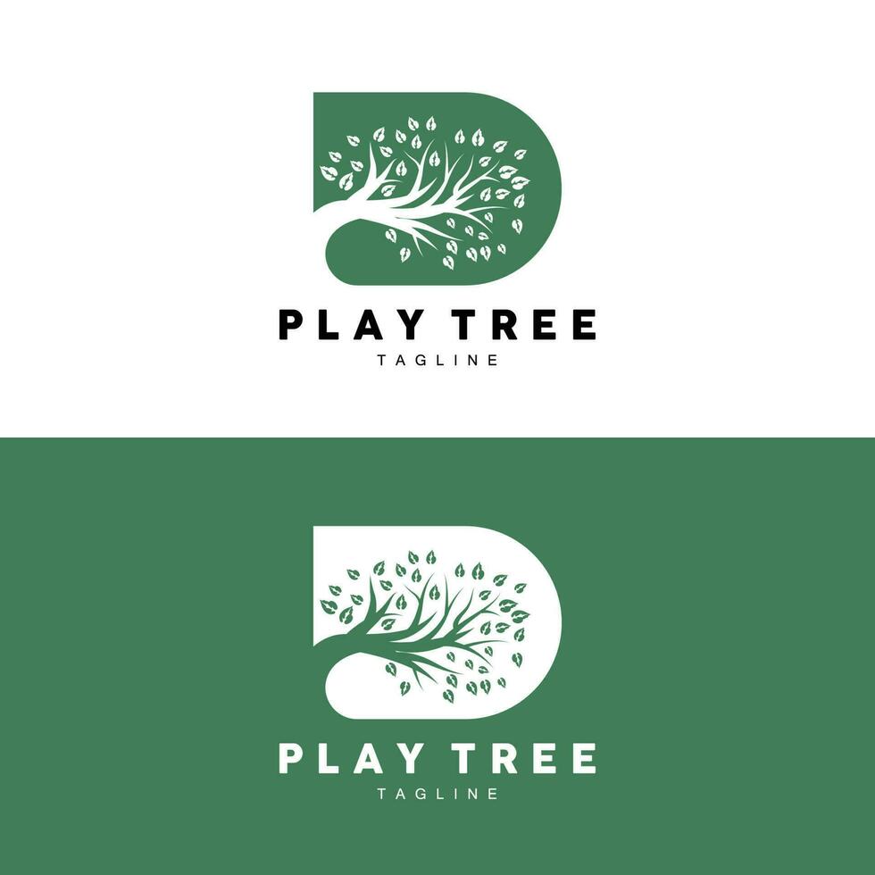 árbol logo diseño, patio de recreo vector, educación árbol icono vector