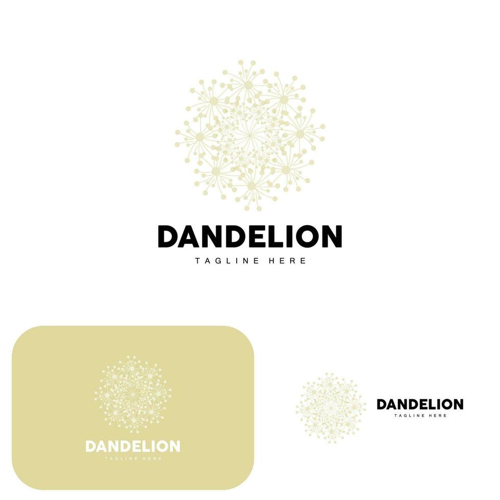 Dandelion Logo, Vector Plant Dandelion flower, Design Icon Template