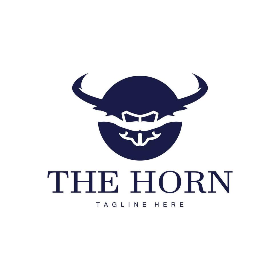 Horns Logo, Long Horned Texas Bull Bull Vector, West Country Old Vintage Design, Silhouette Illustration Icon vector