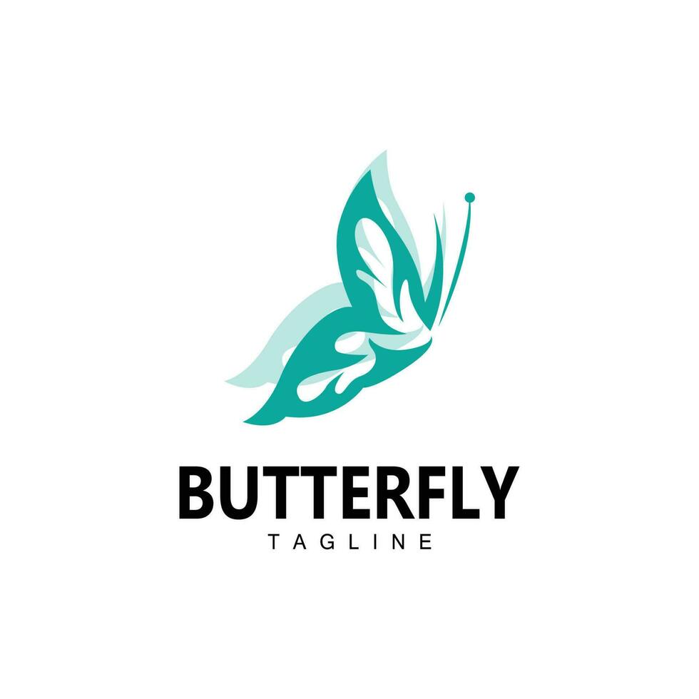 logotipo de mariposa, diseño animal con hermosas alas, animales decorativos, marcas de productos vector