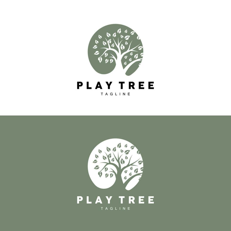 Tree Logo Design, Playground Vector, Education Tree Icon vector