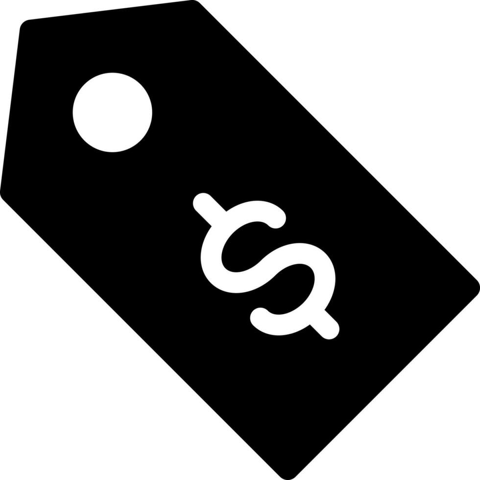 Glyph money tag icon or symbol. vector