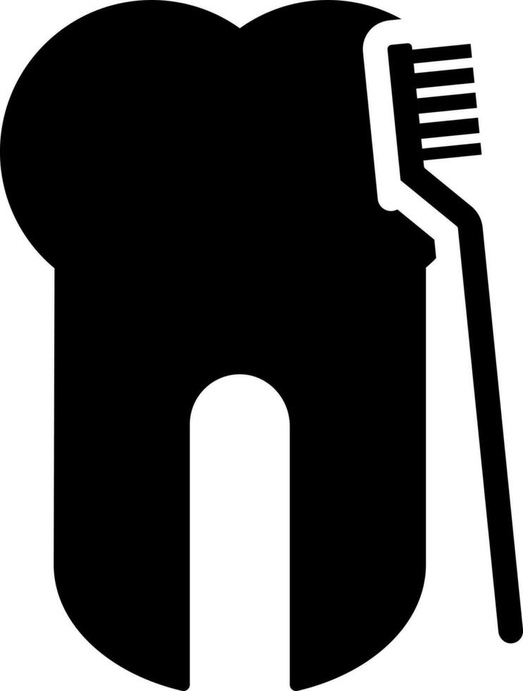 Tooth cleaning icon or symbol. vector