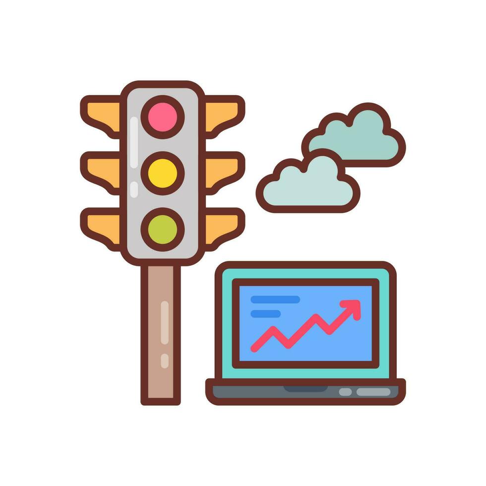 Smart Traffic Management icon in vector. Illustration vector