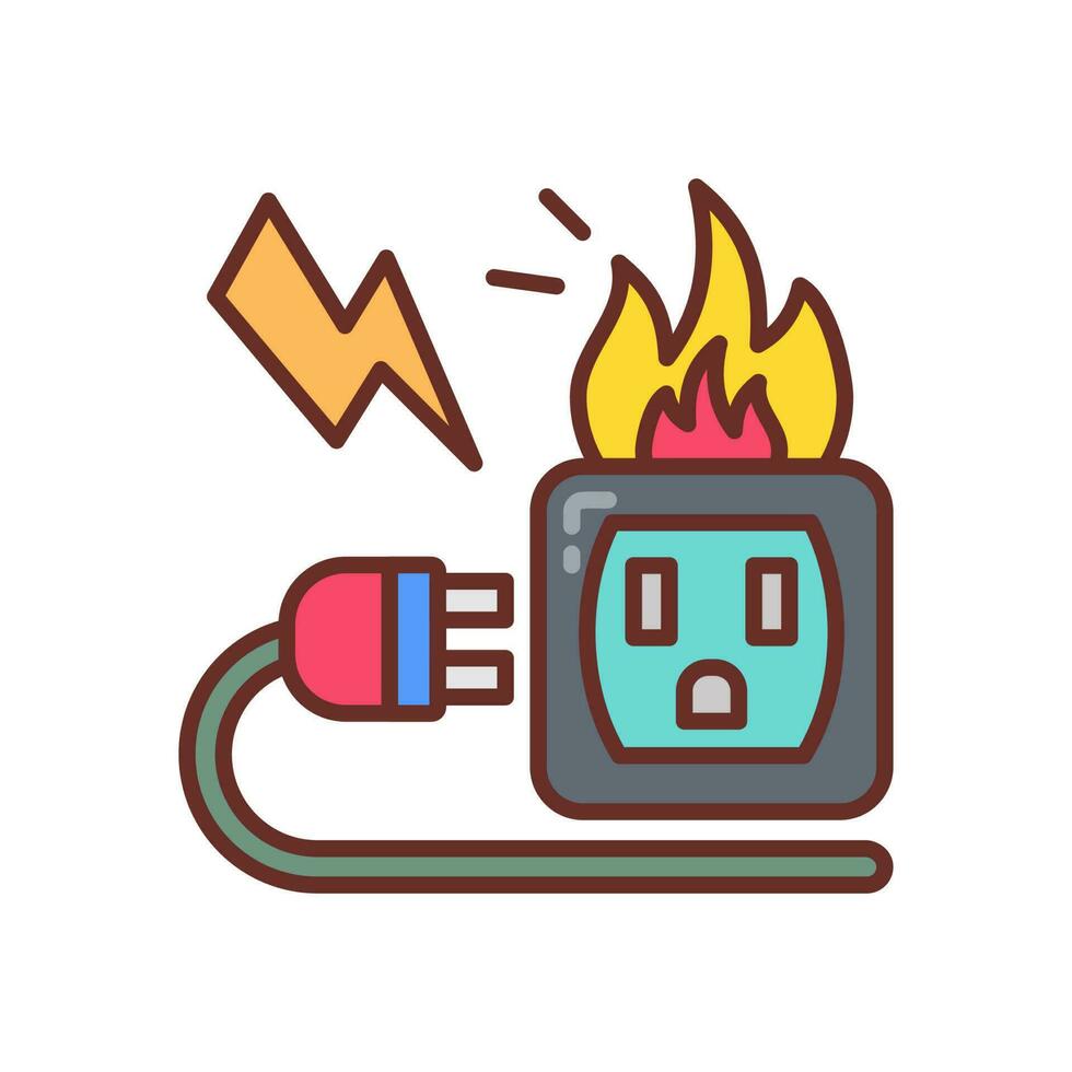 Electrical Fire icon in vector. Illustration vector