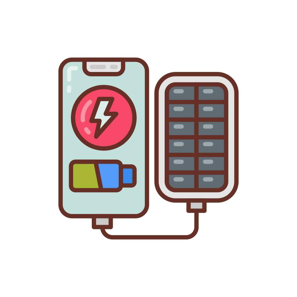 móvil solar cargando icono en vector. ilustración vector