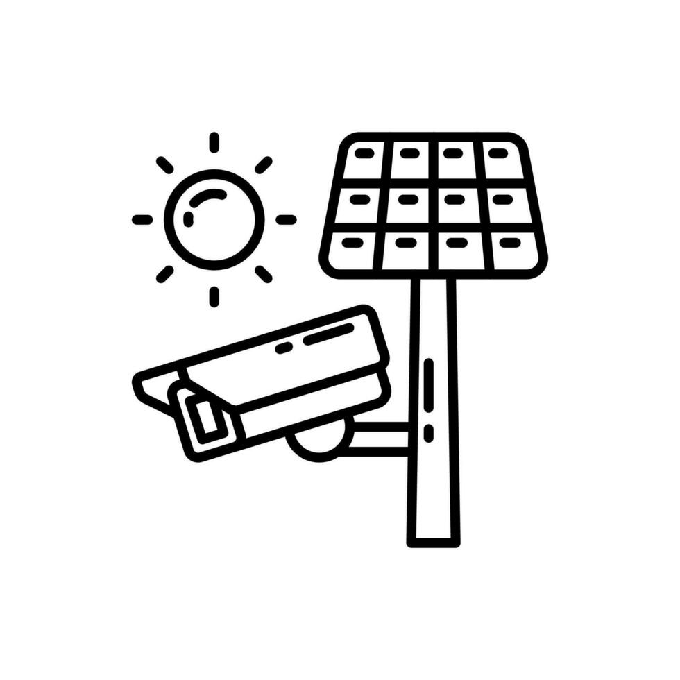Solar Surveillance Camera icon in vector. Illustration vector