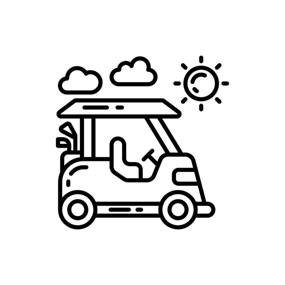 Solar Golf Cart icon in vector. Illustration vector