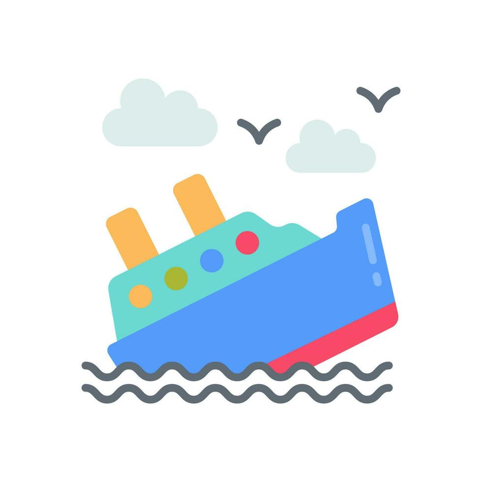 Ship Accident icon in vector. Illustration vector