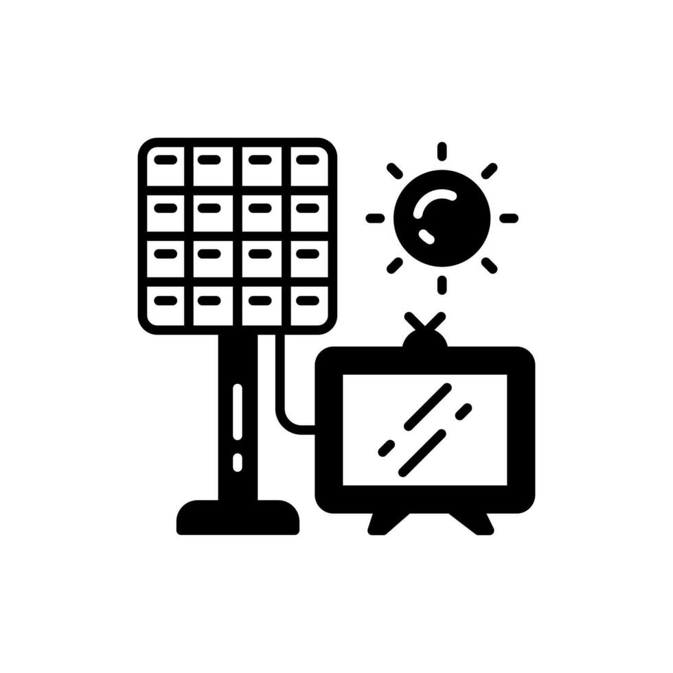 Solar TV icon in vector. Illustration vector