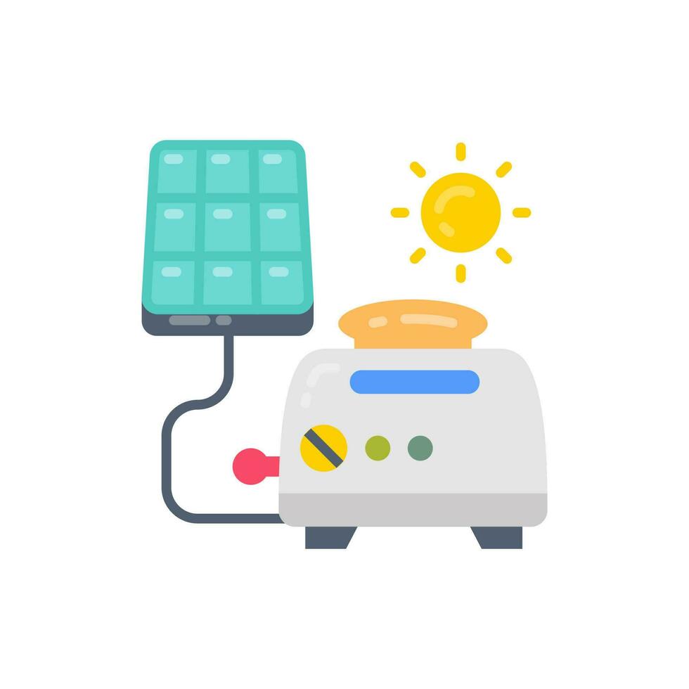 Solar Powered Toaster icon in vector. Illustration vector