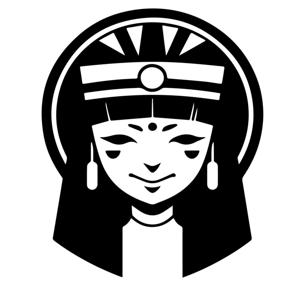 cleopatra el reina de antiguo Egipto, icono vector, linda dibujos animados. vector