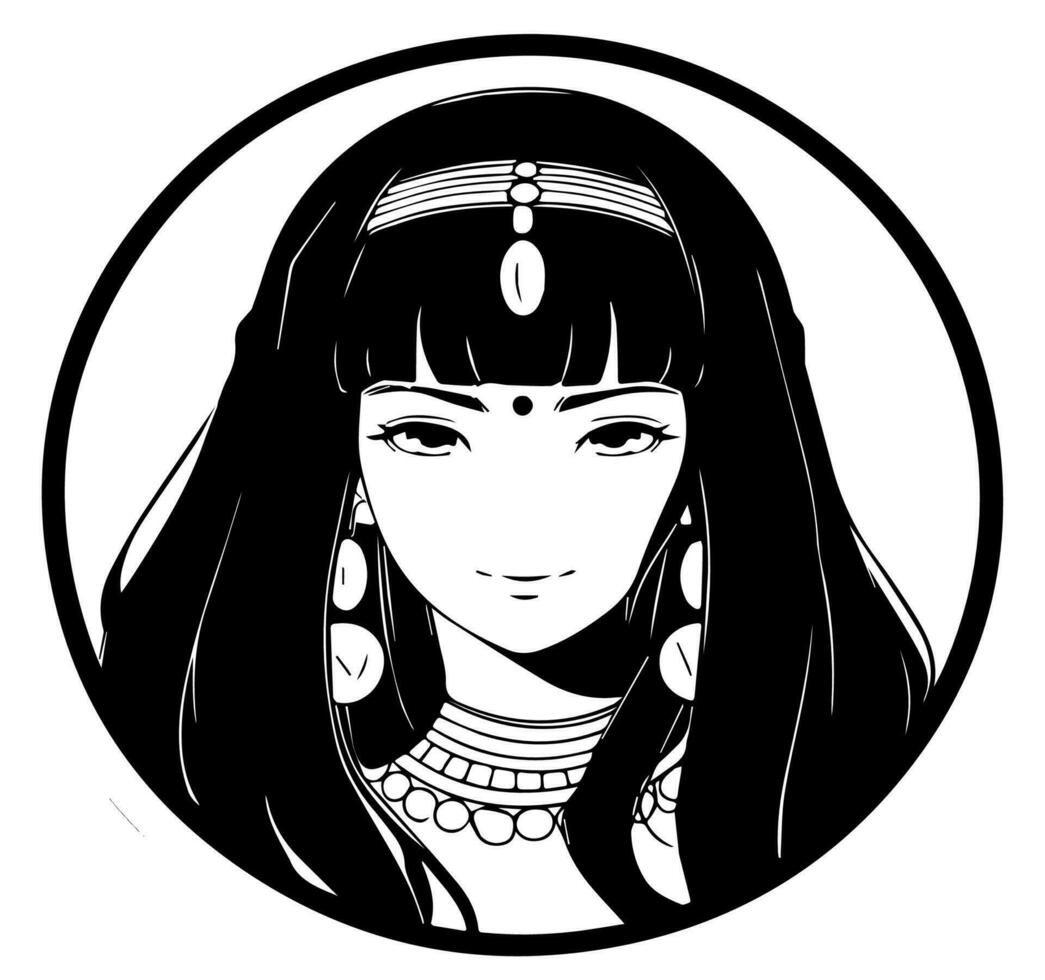 cleopatra el reina de antiguo Egipto, icono vector, linda dibujos animados. vector