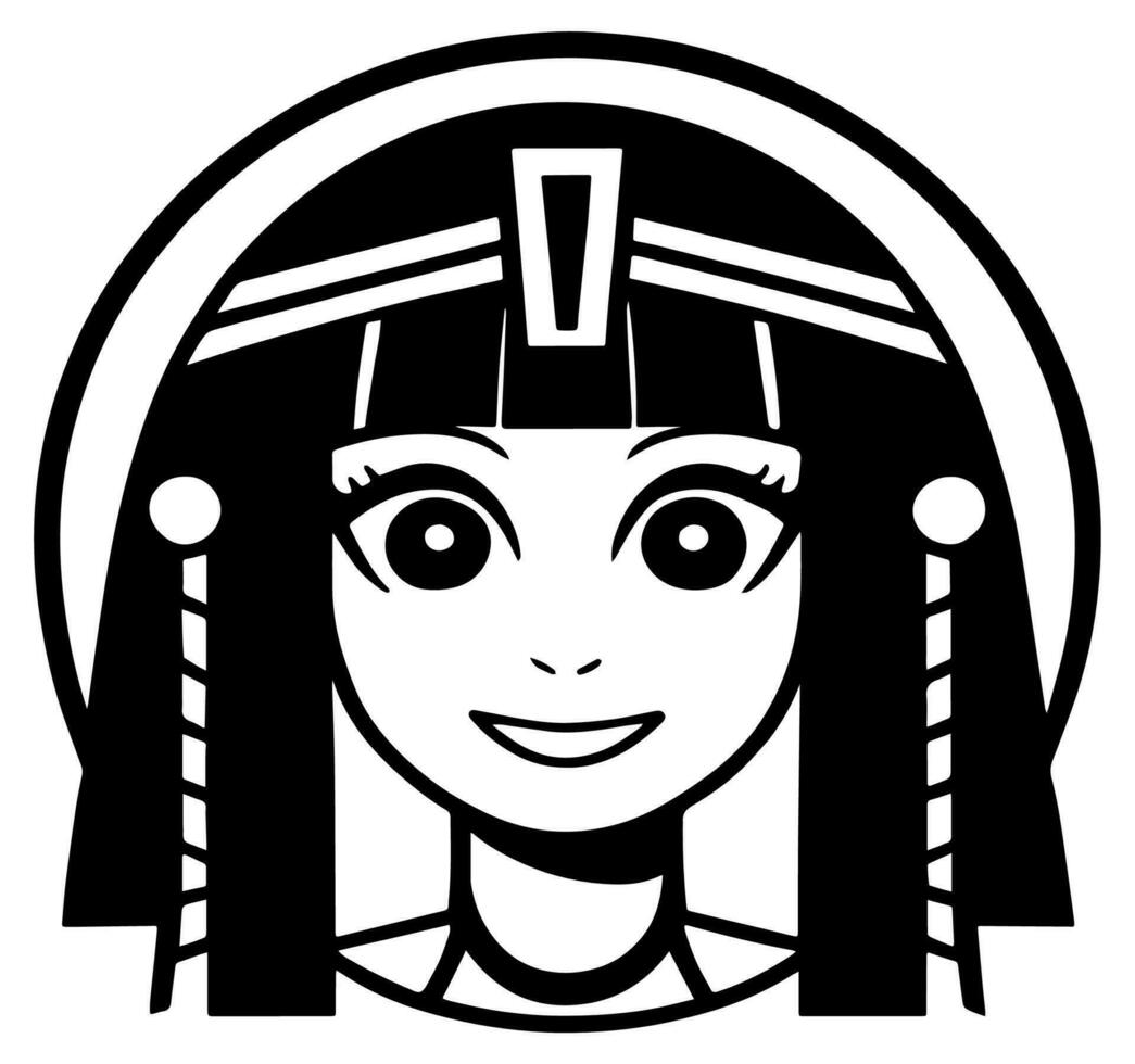 cleopatra el reina de antiguo Egipto, icono vector, linda dibujos animados. vector