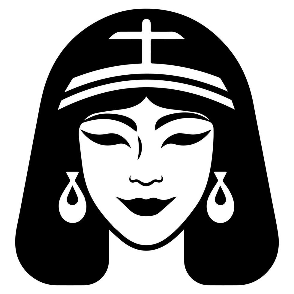 cleopatra el reina de antiguo Egipto, icono vector, linda dibujos animados. vector