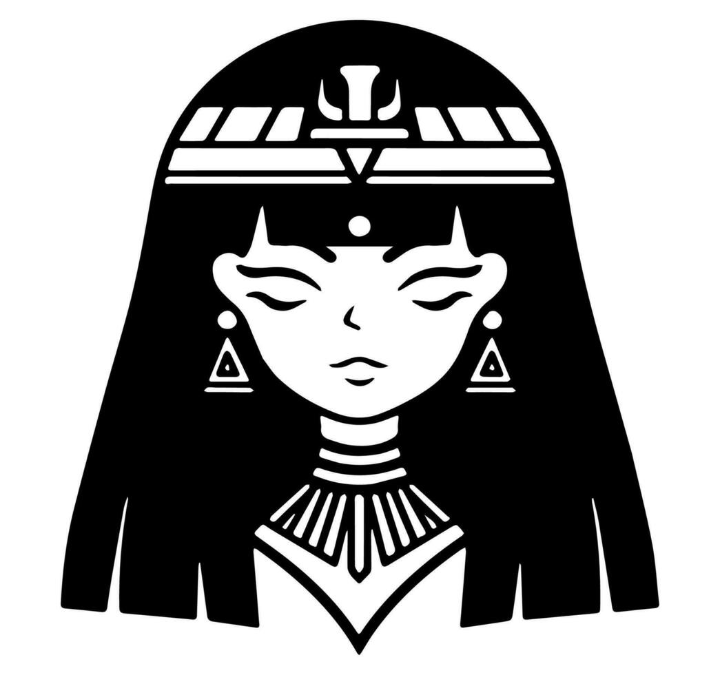 Cleopatra the queen of ancient Egypt, icon vector, cute cartoon. vector