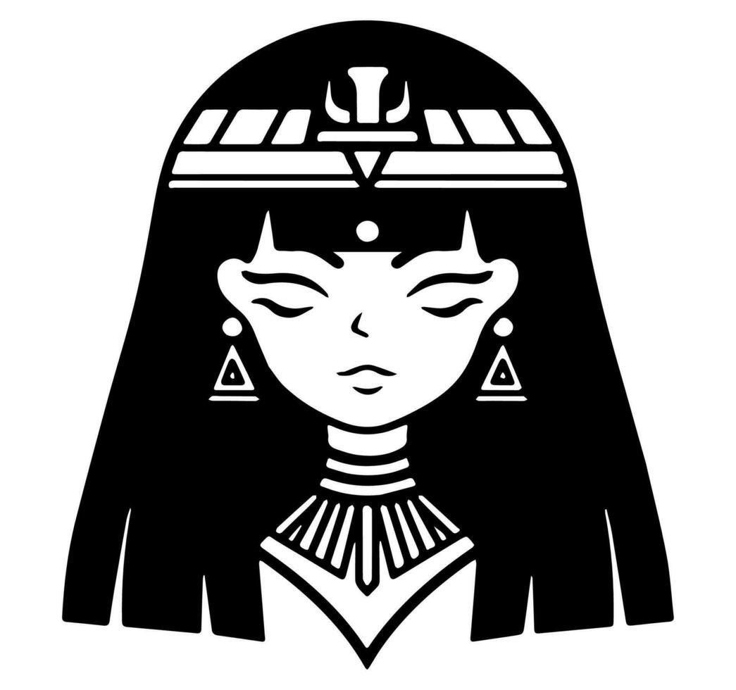 cleopatra el reina de antiguo Egipto, icono vector, linda dibujos animados. vector