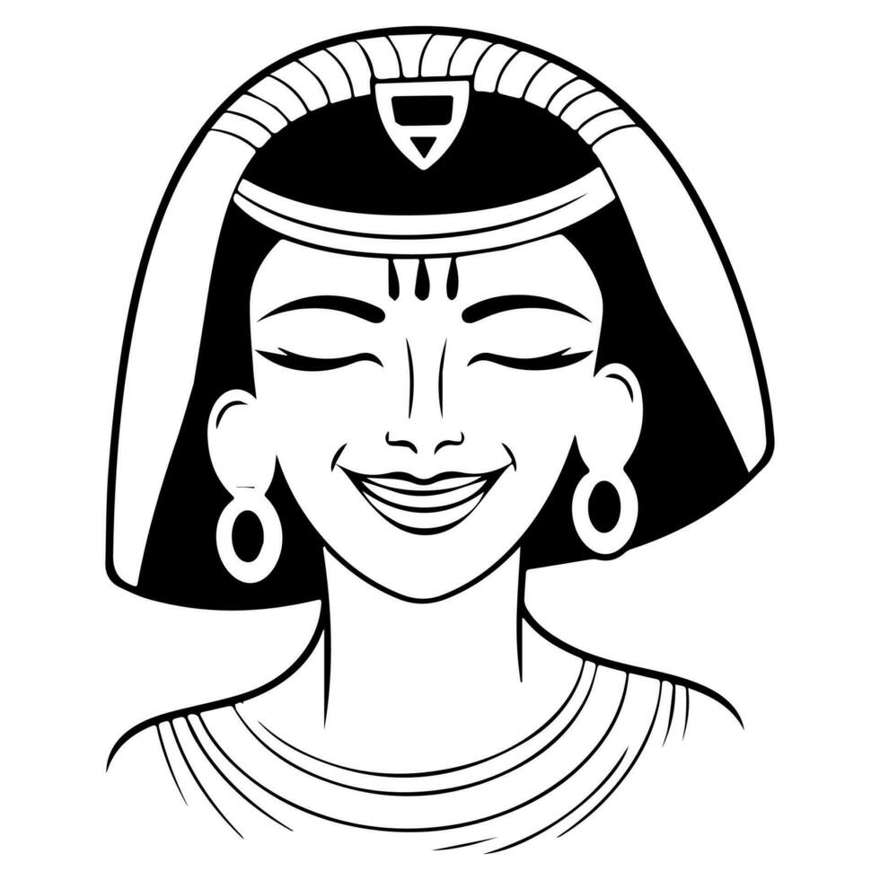 Cleopatra the queen of ancient Egypt, icon vector, cute cartoon. vector