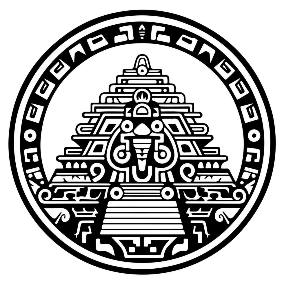 Mayan Aztec totem tattoo vector icon