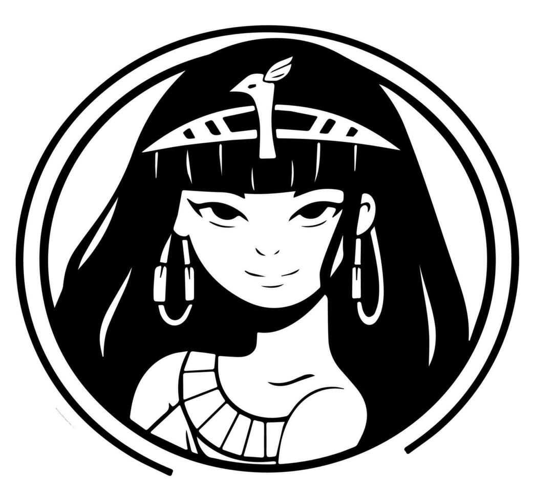 Cleopatra the queen of ancient Egypt, icon vector, cute cartoon. vector