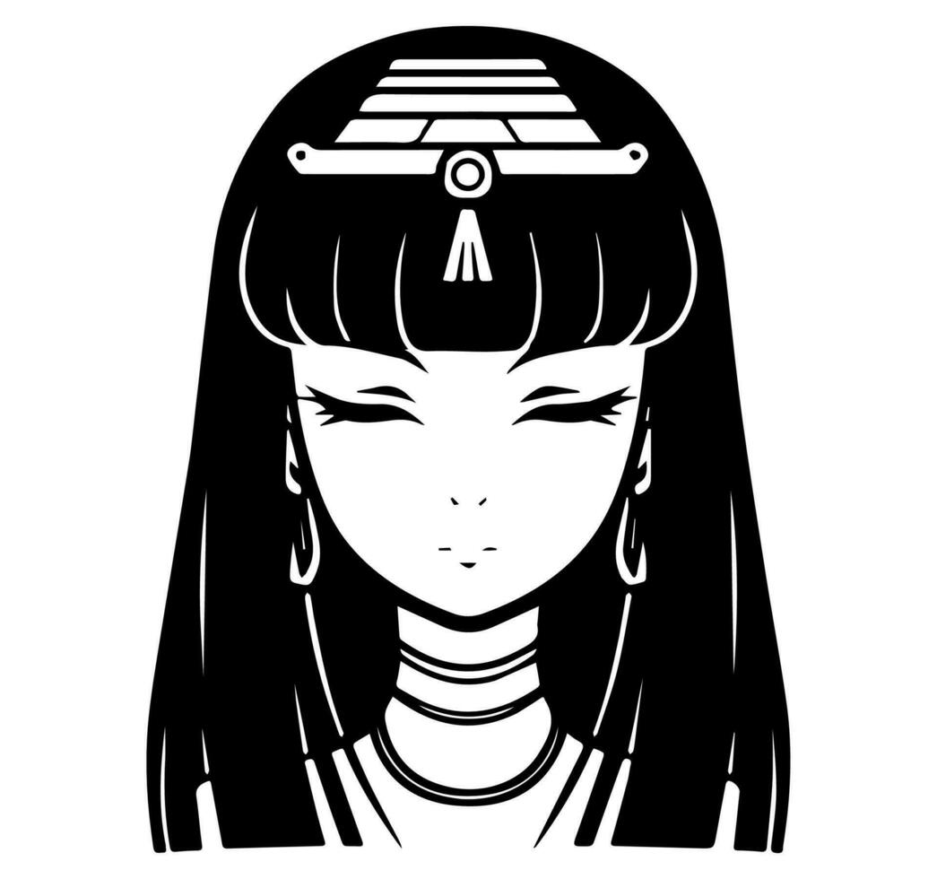 Cleopatra the queen of ancient Egypt, icon vector, cute cartoon. vector