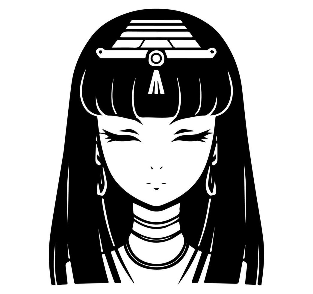 cleopatra el reina de antiguo Egipto, icono vector, linda dibujos animados. vector