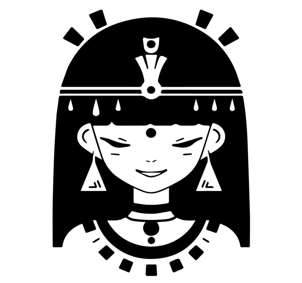 cleopatra el reina de antiguo Egipto, icono vector, linda dibujos animados. vector