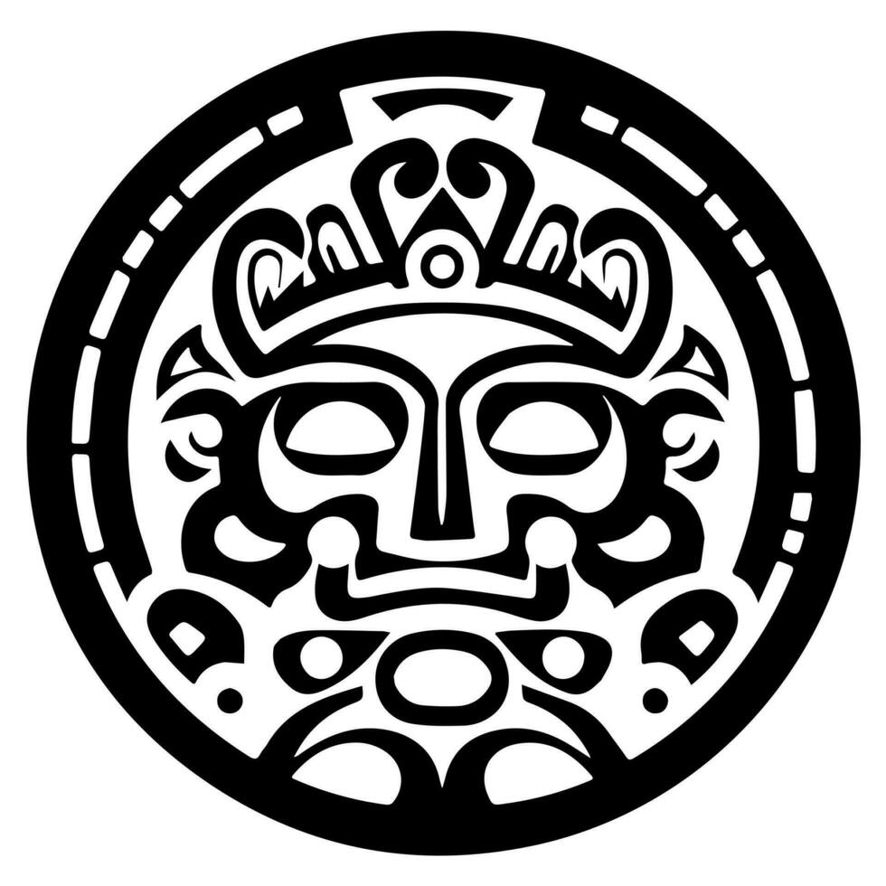 maya azteca tótem tatuaje vector icono
