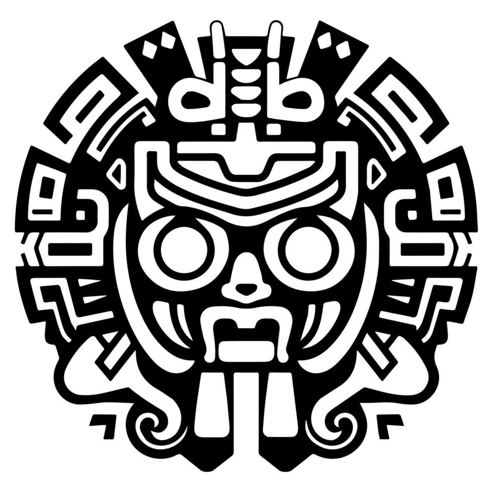 maya azteca tótem tatuaje vector icono