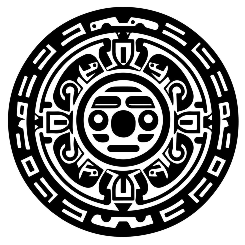 Mayan Aztec totem tattoo vector icon