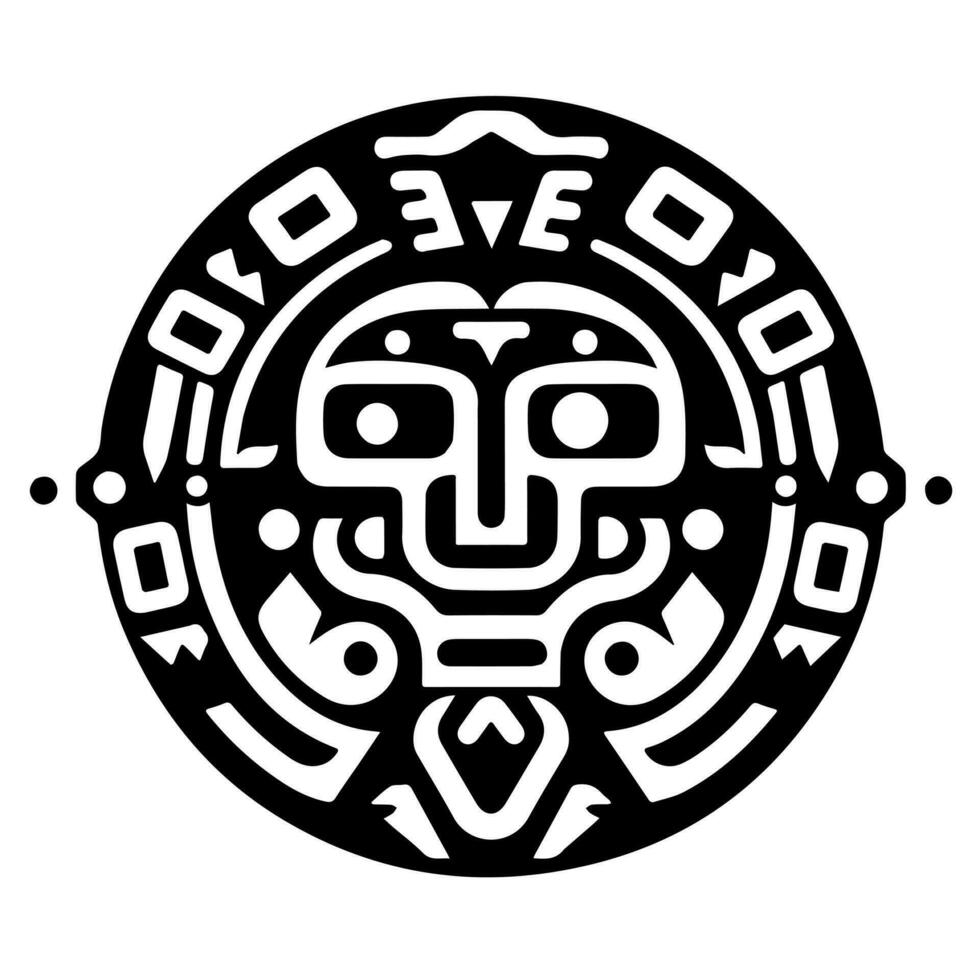 Mayan Aztec totem tattoo vector icon