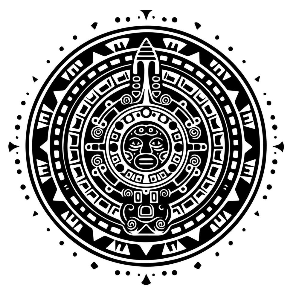 maya azteca tótem tatuaje vector icono