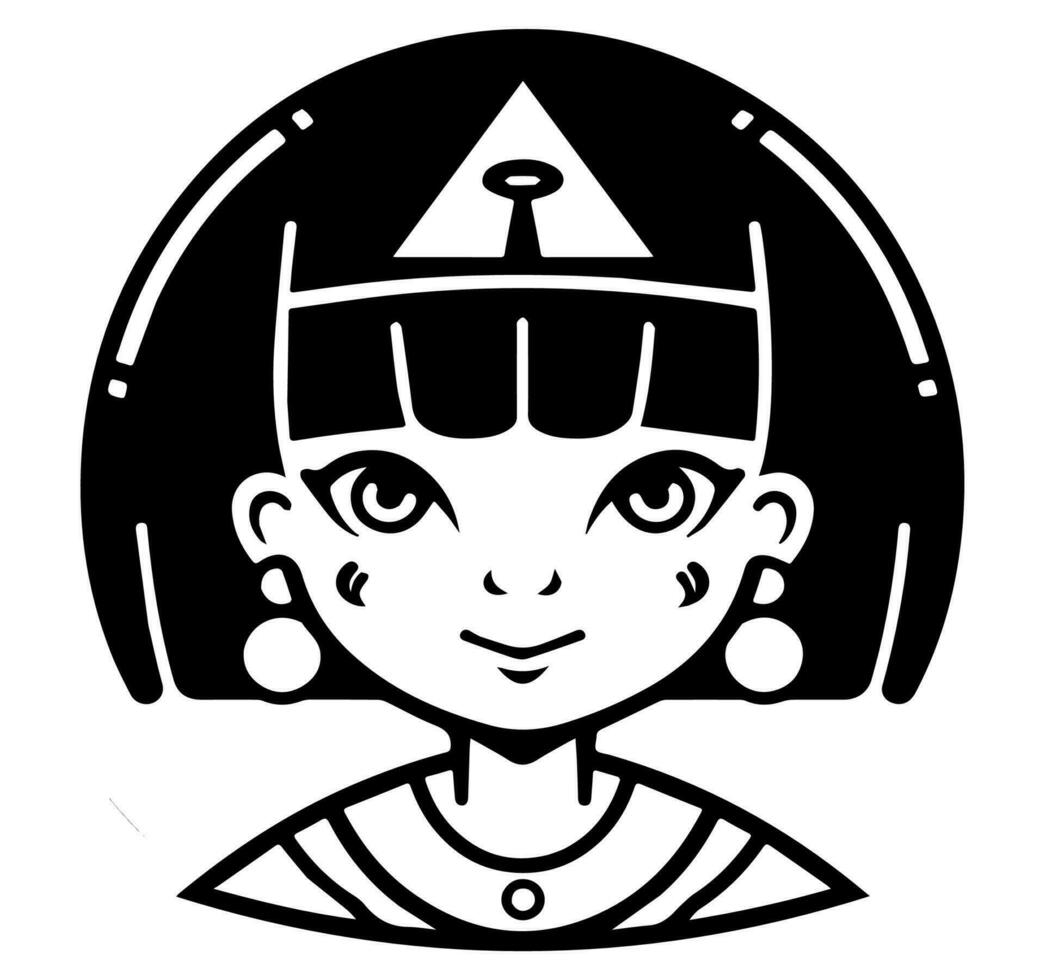 Cleopatra the queen of ancient Egypt, icon vector, cute cartoon. vector