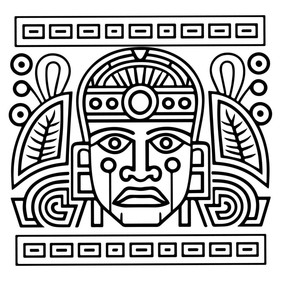 azteca maya tótem tatuaje vector icono