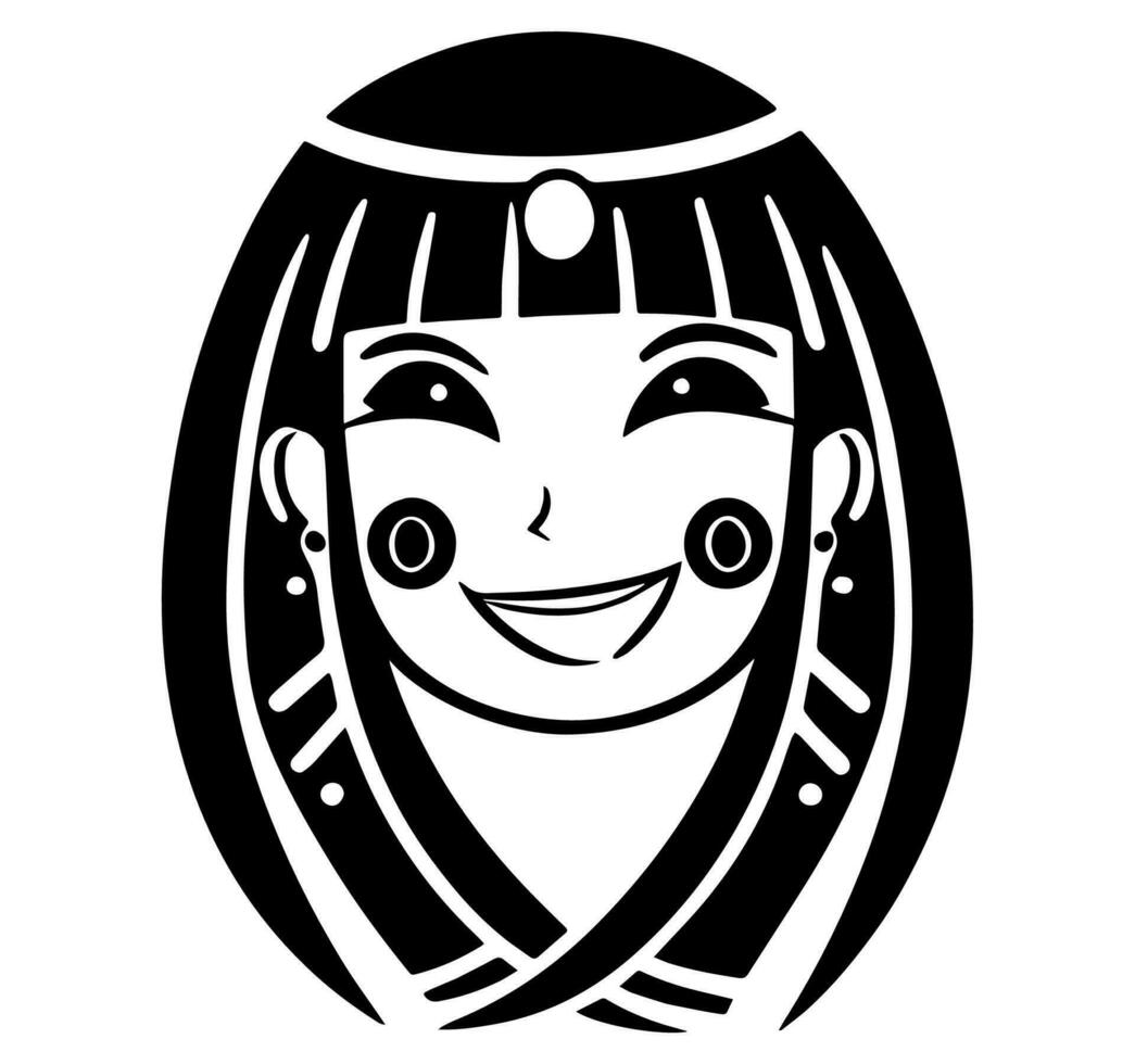 cleopatra el reina de antiguo Egipto, icono vector, linda dibujos animados. vector