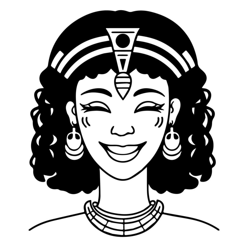 cleopatra el reina de antiguo Egipto, icono vector, linda dibujos animados. vector