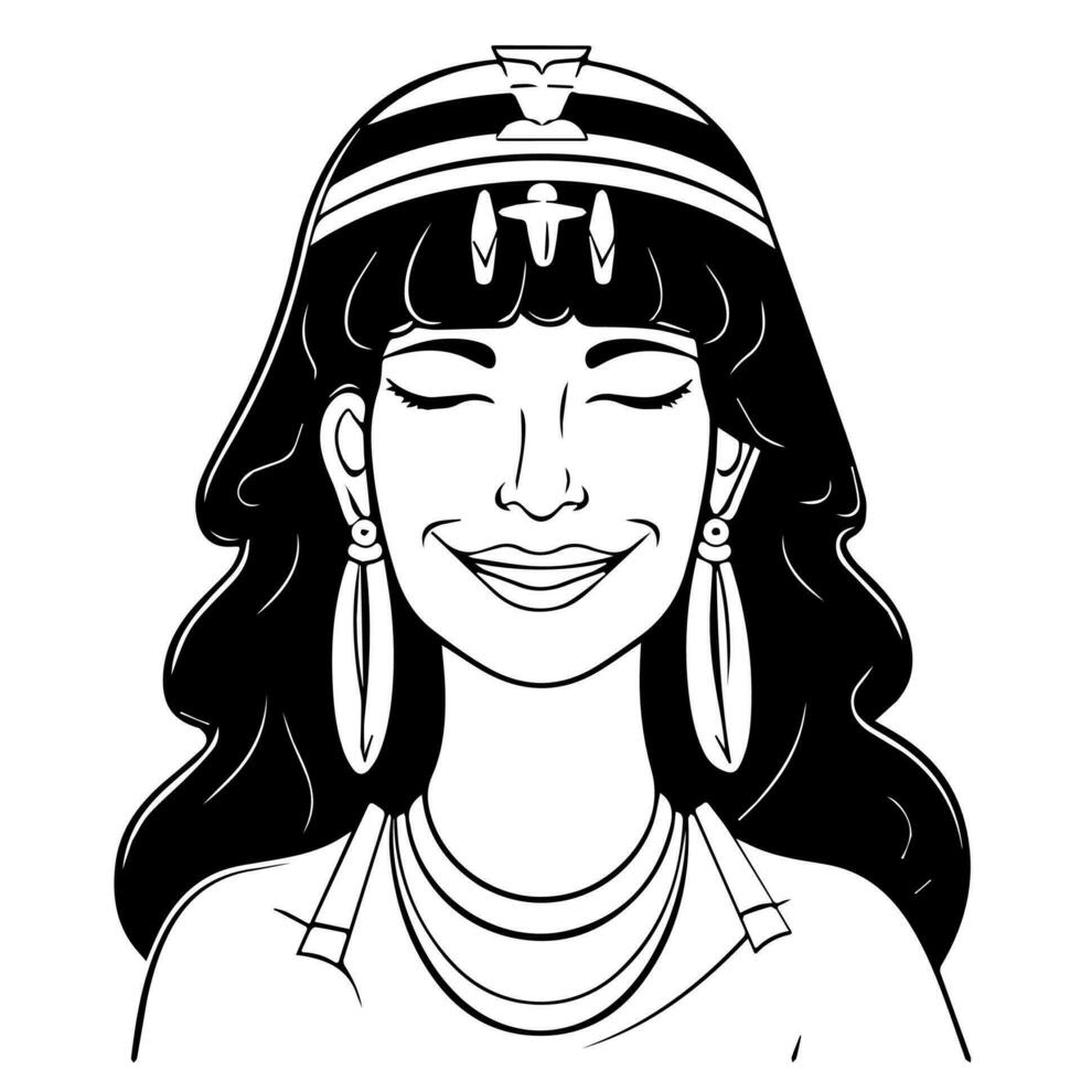 cleopatra el reina de antiguo Egipto, icono vector, linda dibujos animados. vector