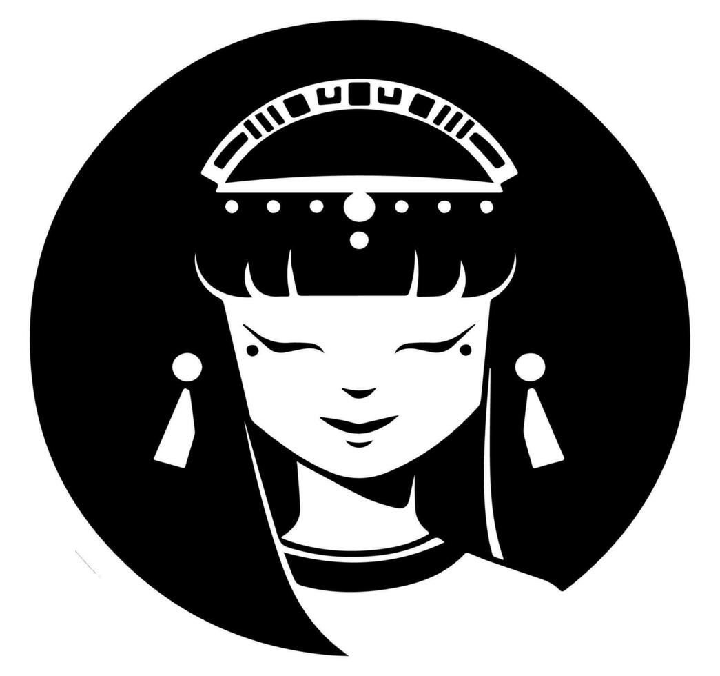 cleopatra el reina de antiguo Egipto, icono vector, linda dibujos animados. vector