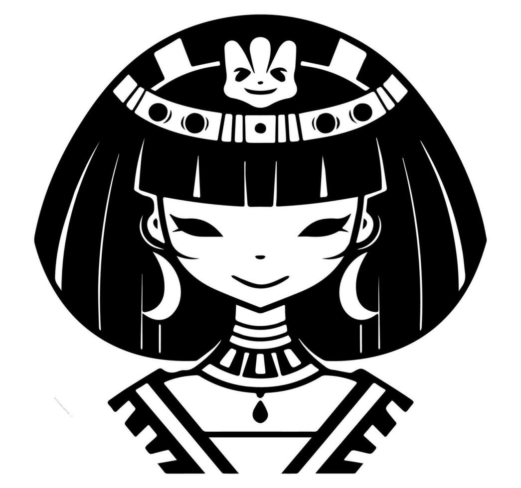 cleopatra el reina de antiguo Egipto, icono vector, linda dibujos animados. vector