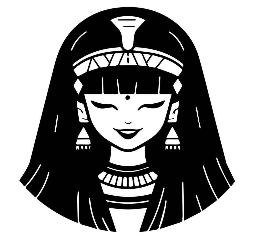 cleopatra el reina de antiguo Egipto, icono vector, linda dibujos animados. vector