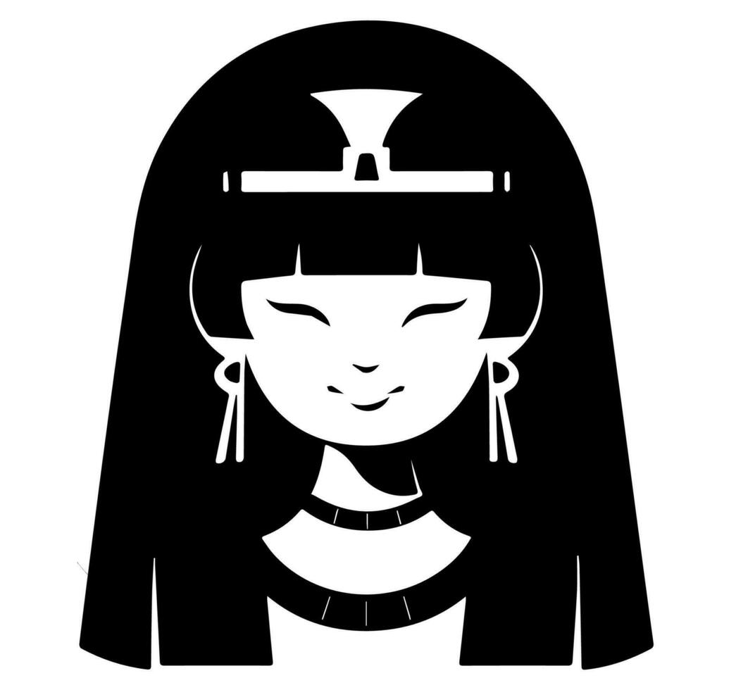 cleopatra el reina de antiguo Egipto, icono vector, linda dibujos animados. vector